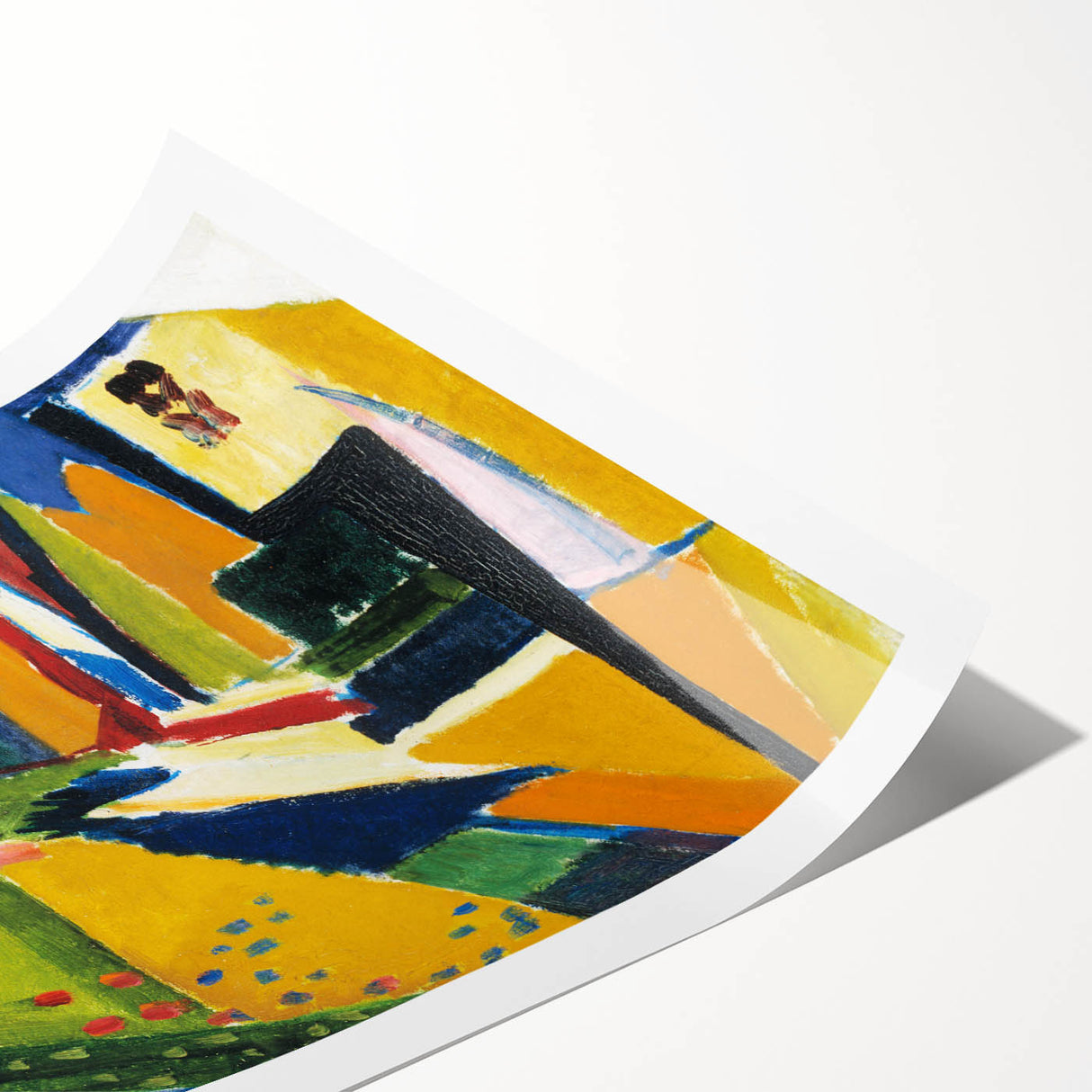 Modern Wall Art: Bold Abstract Landscape with Vibrant Geometric Design