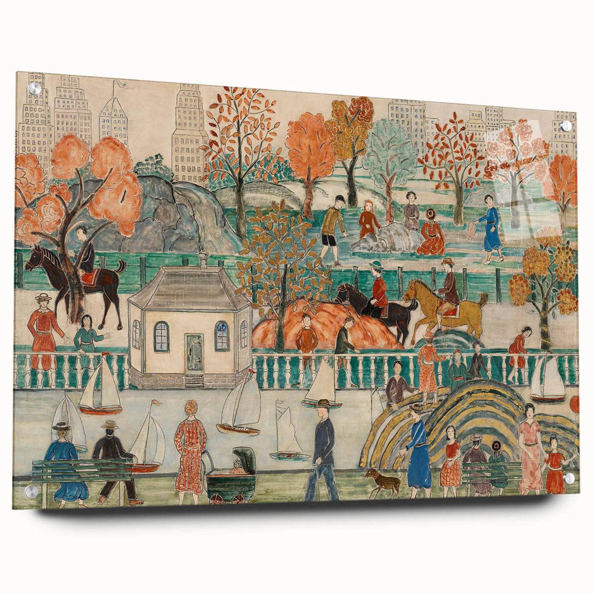 Modern Wall Art: Charming Central Park Scene with Vibrant City Life