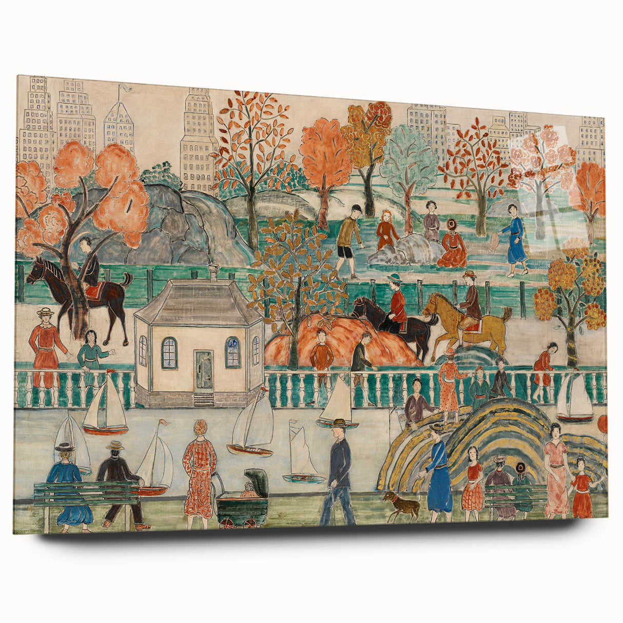 Modern Wall Art: Charming Central Park Scene with Vibrant City Life