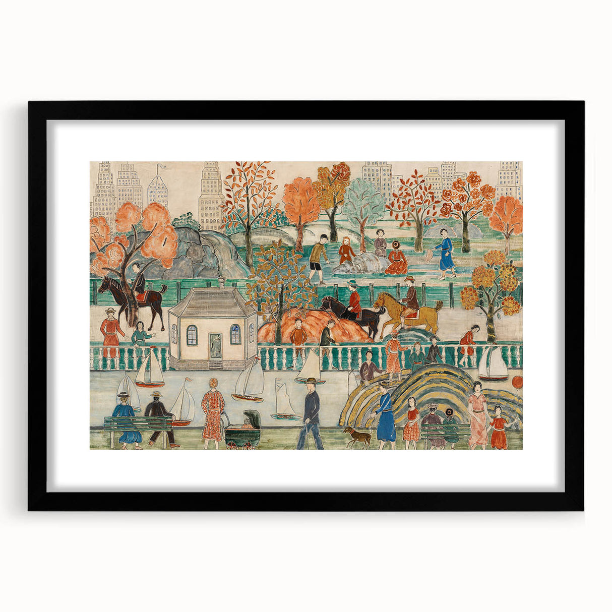 Modern Wall Art: Charming Central Park Scene with Vibrant City Life