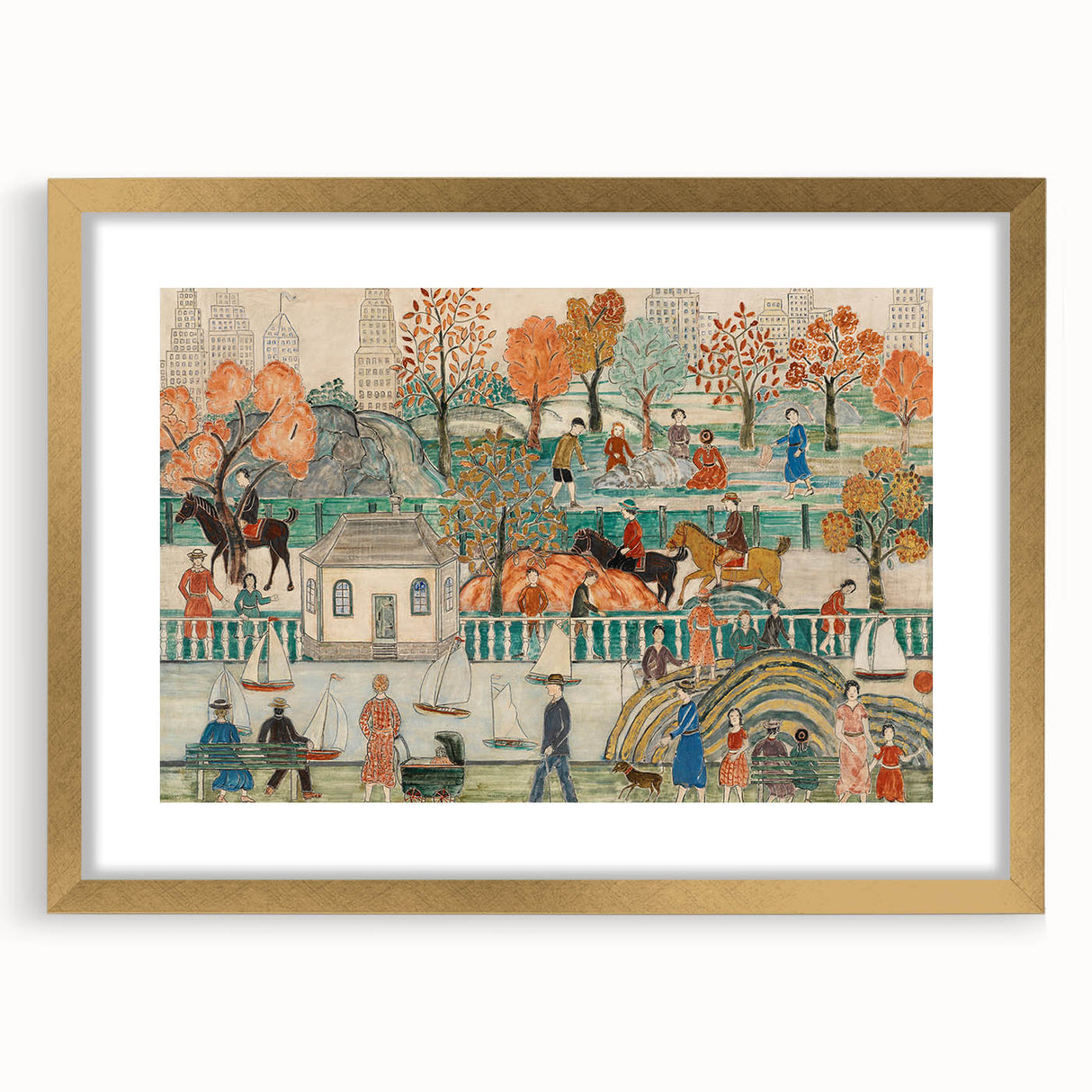 Modern Wall Art: Charming Central Park Scene with Vibrant City Life