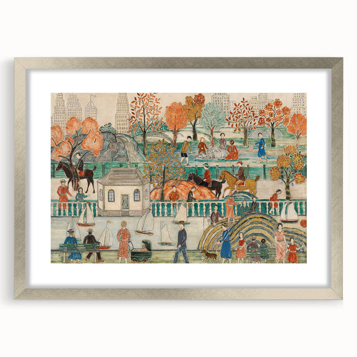 Modern Wall Art: Charming Central Park Scene with Vibrant City Life
