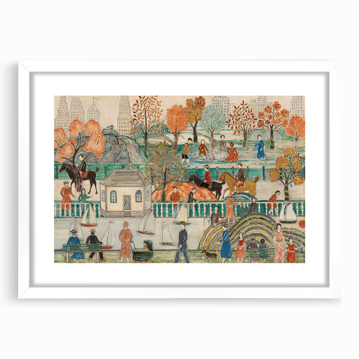 Modern Wall Art: Charming Central Park Scene with Vibrant City Life