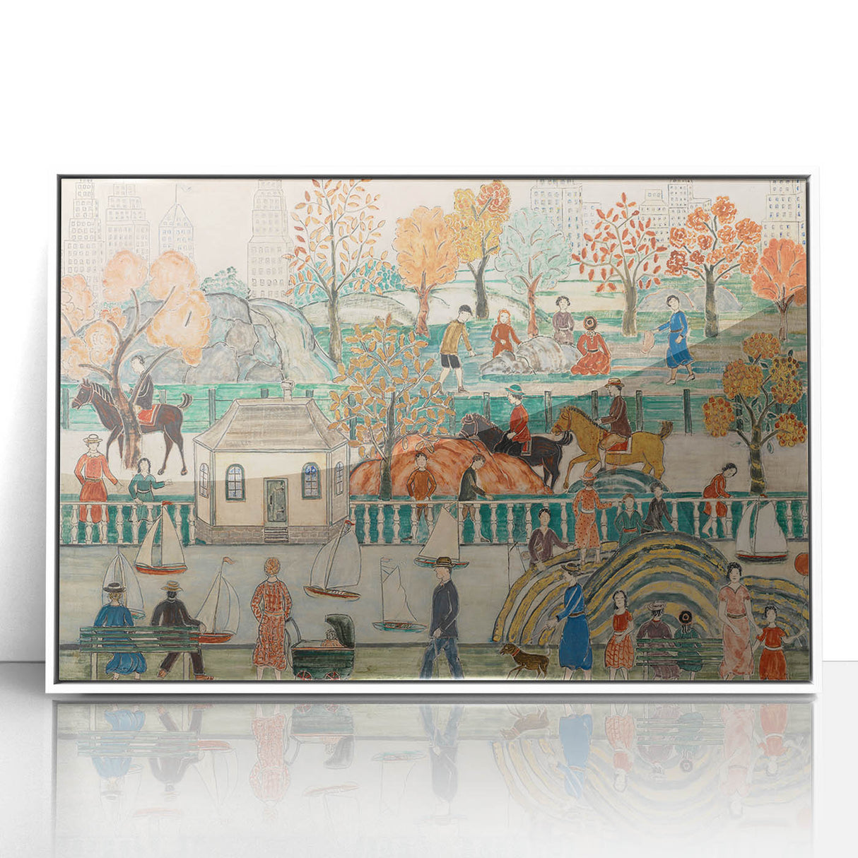Modern Wall Art: Charming Central Park Scene with Vibrant City Life