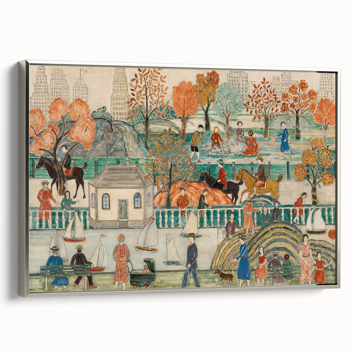 Modern Wall Art: Charming Central Park Scene with Vibrant City Life