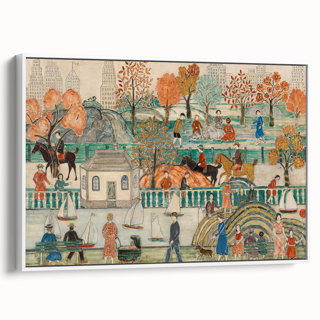 Modern Wall Art: Charming Central Park Scene with Vibrant City Life