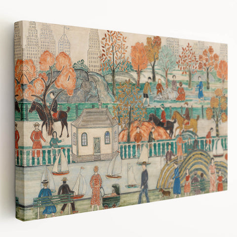 Modern Wall Art: Charming Central Park Scene with Vibrant City Life