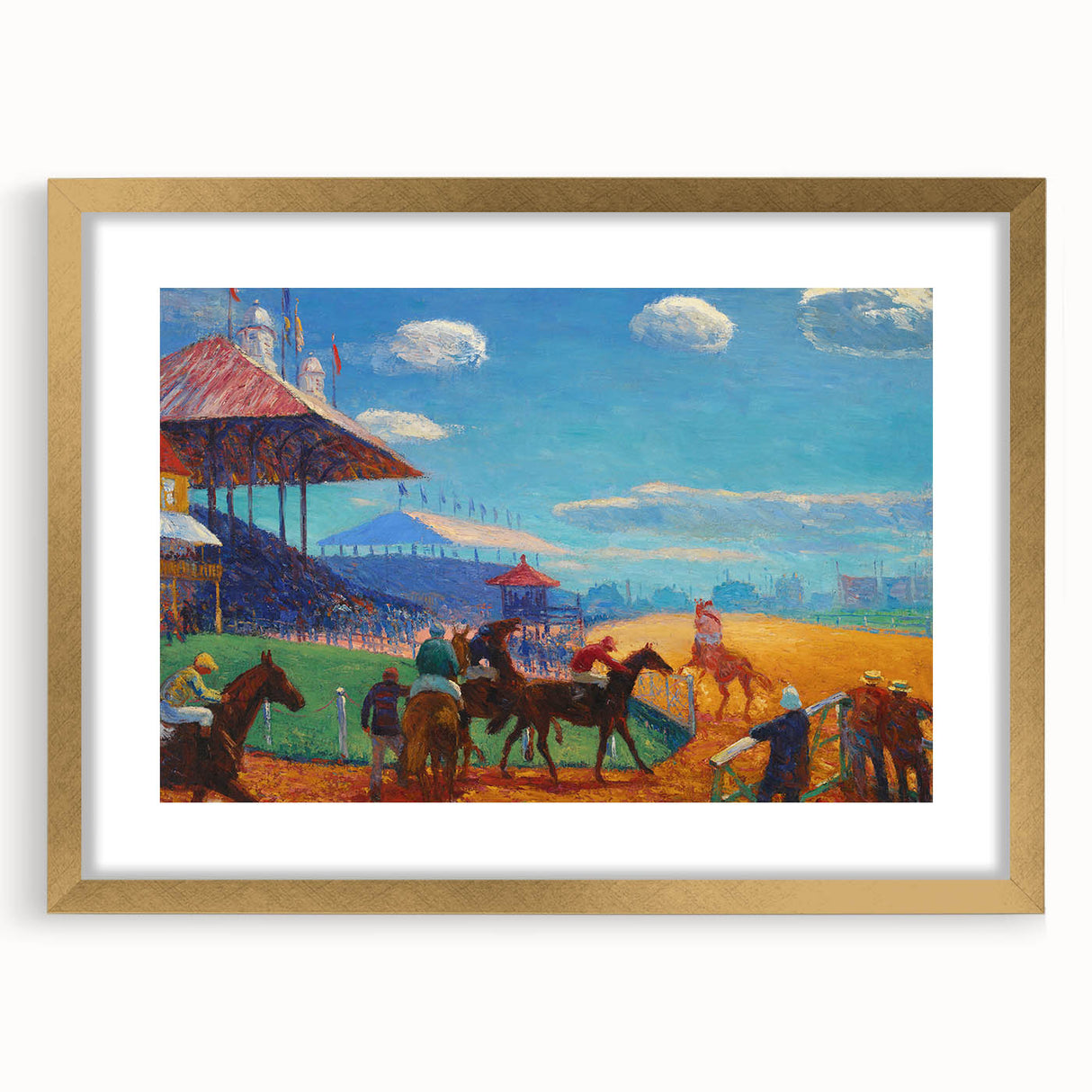 Modern Wall Art: Vibrant Race Track Scene with Dynamic Energy