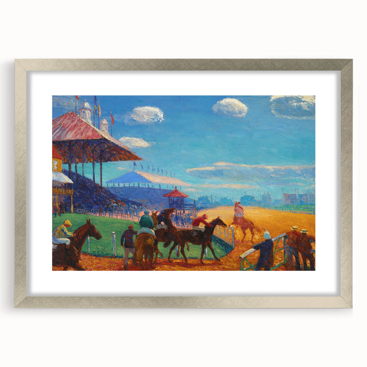 Modern Wall Art: Vibrant Race Track Scene with Dynamic Energy