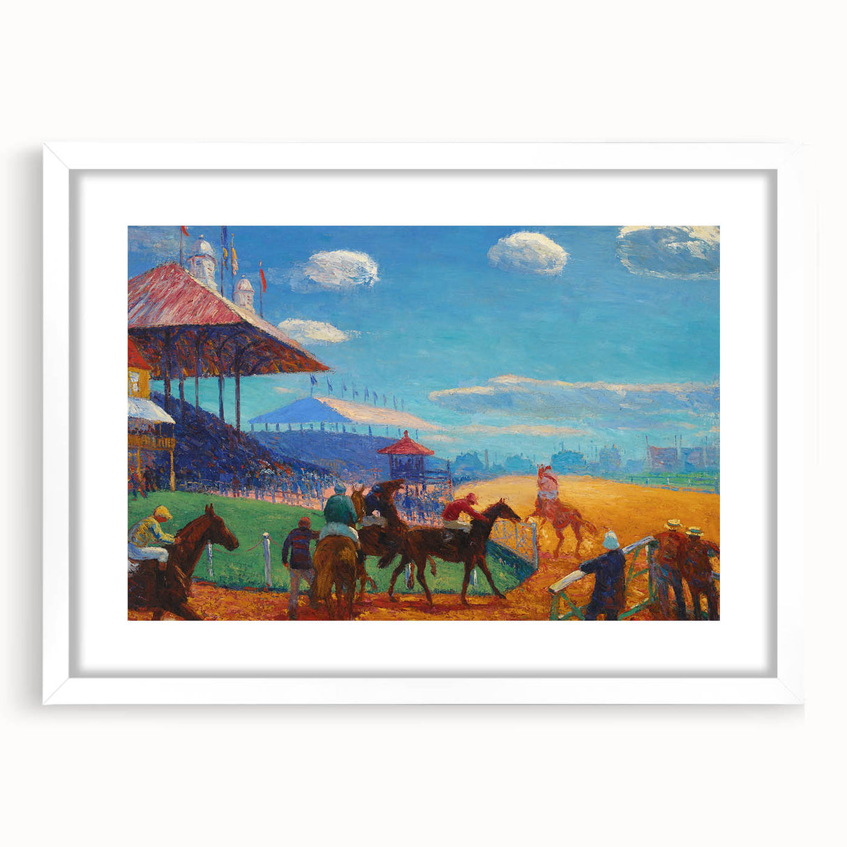 Modern Wall Art: Vibrant Race Track Scene with Dynamic Energy