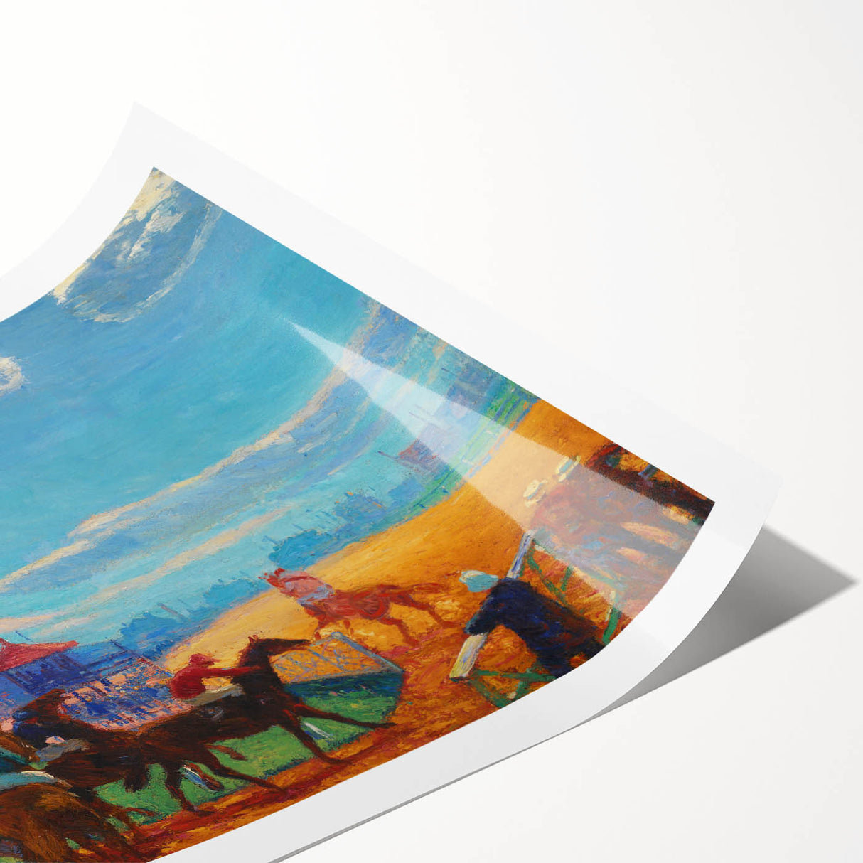 Modern Wall Art: Vibrant Race Track Scene with Dynamic Energy