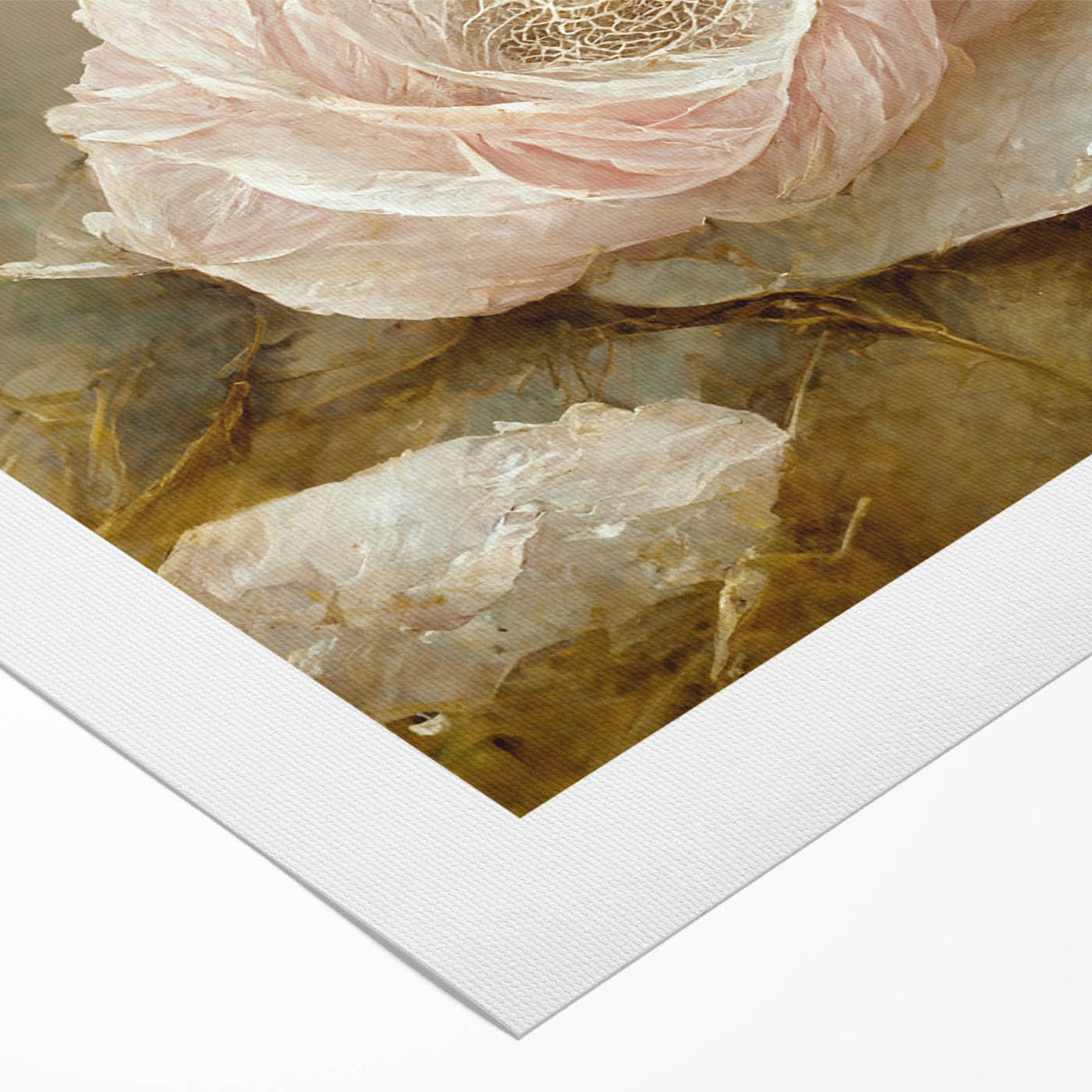 Abstract floral wall art on rolled canvas showcasing vibrant colors and intricate patterns, perfect for modern home decor. Ideal for adding a touch of elegance to any space.