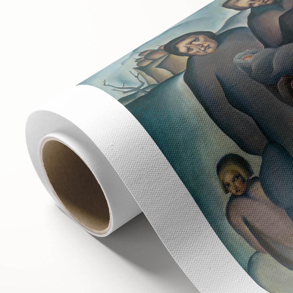 Modern Wall Art: Emotional Depiction of Refugees in Somber Tones