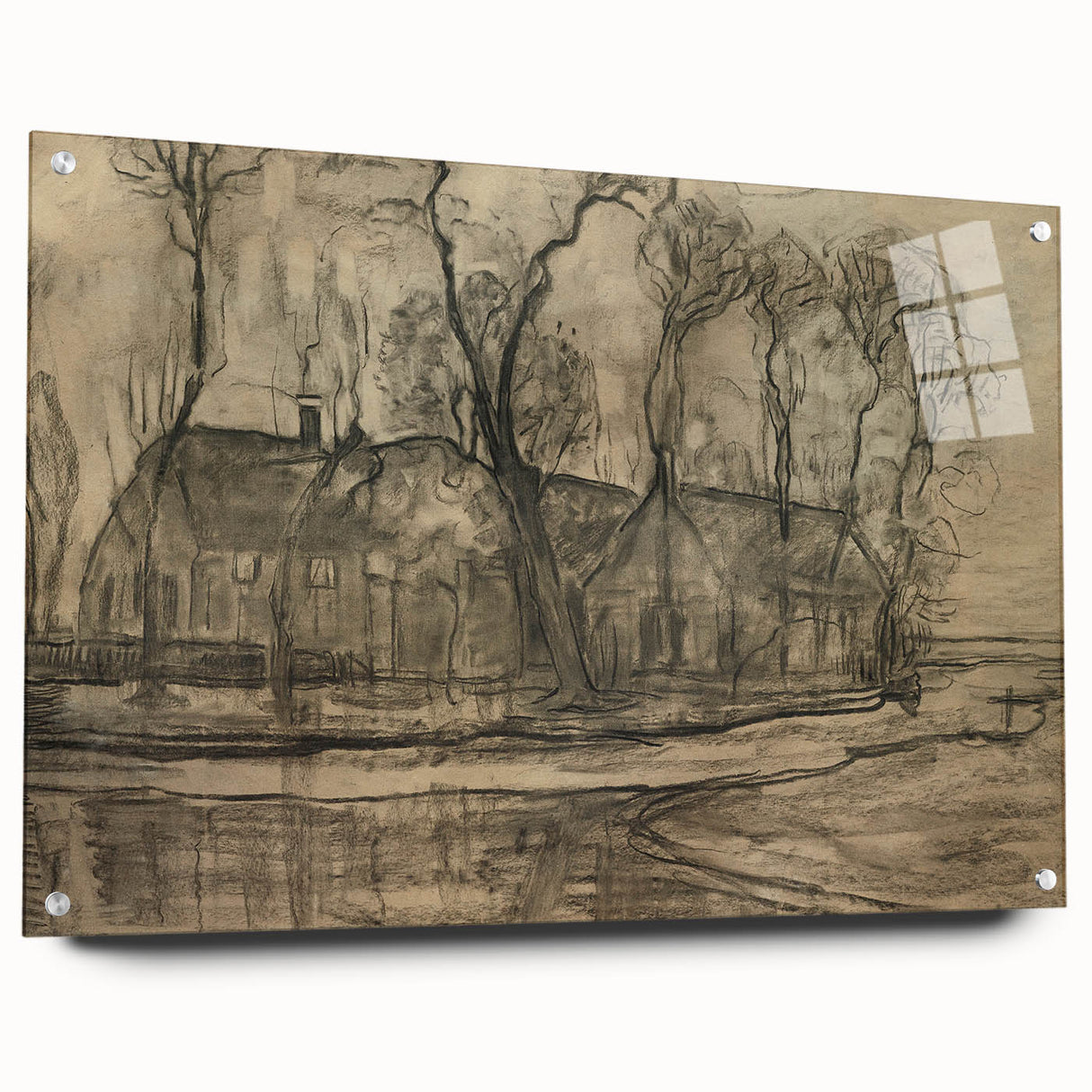 Modern Farm Landscape - Contemporary Minimalist Wall Art