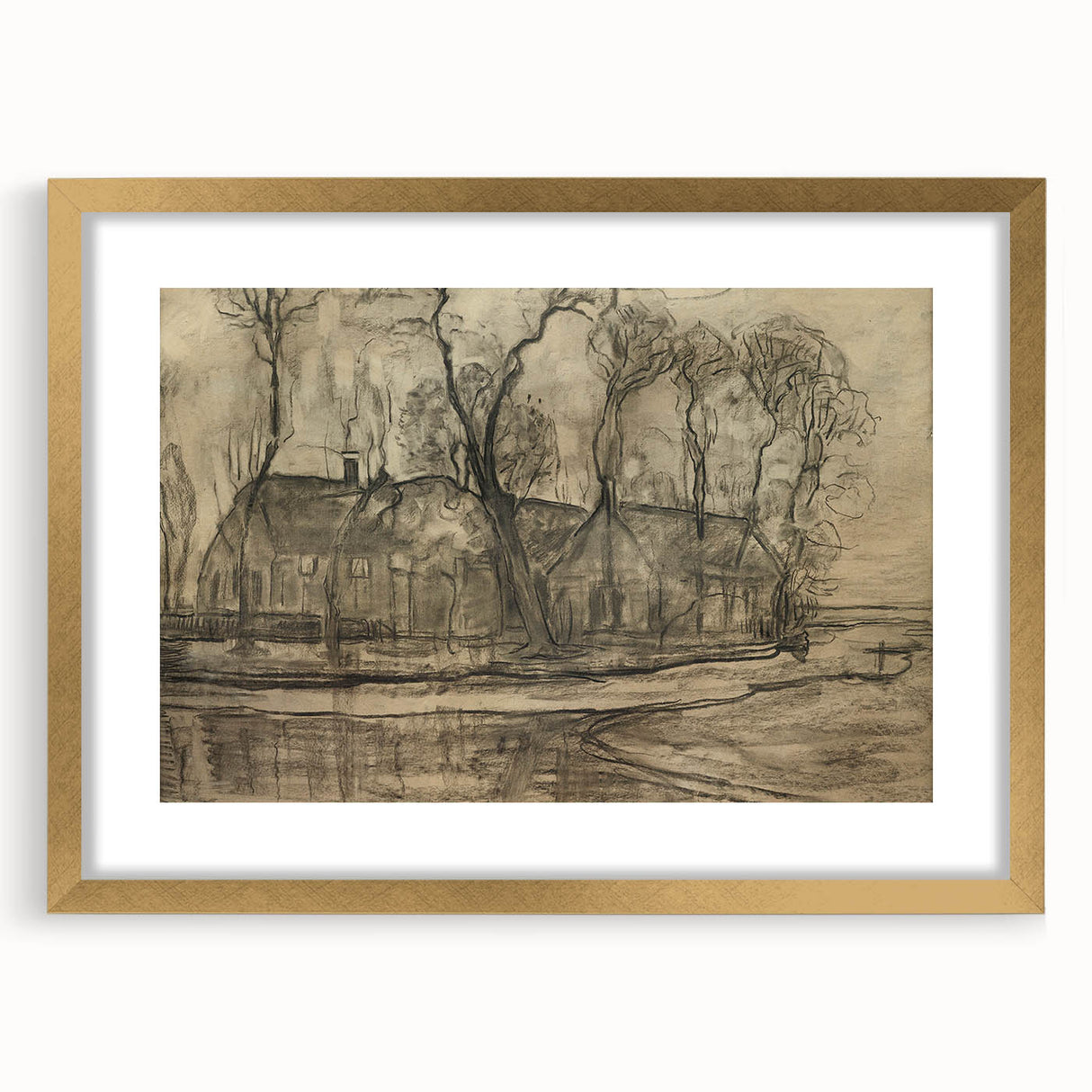 Modern Farm Landscape - Contemporary Minimalist Wall Art