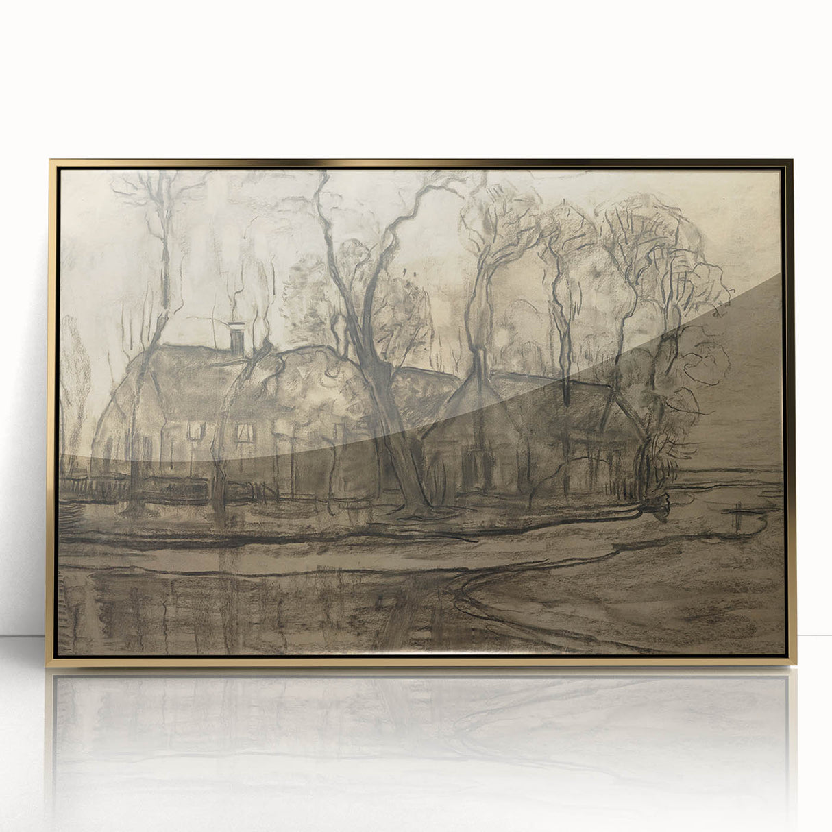 Modern Farm Landscape - Contemporary Minimalist Wall Art