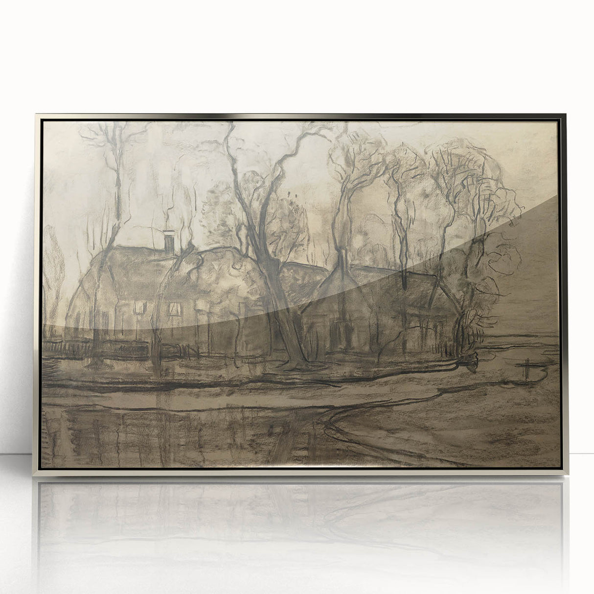 Modern Farm Landscape - Contemporary Minimalist Wall Art