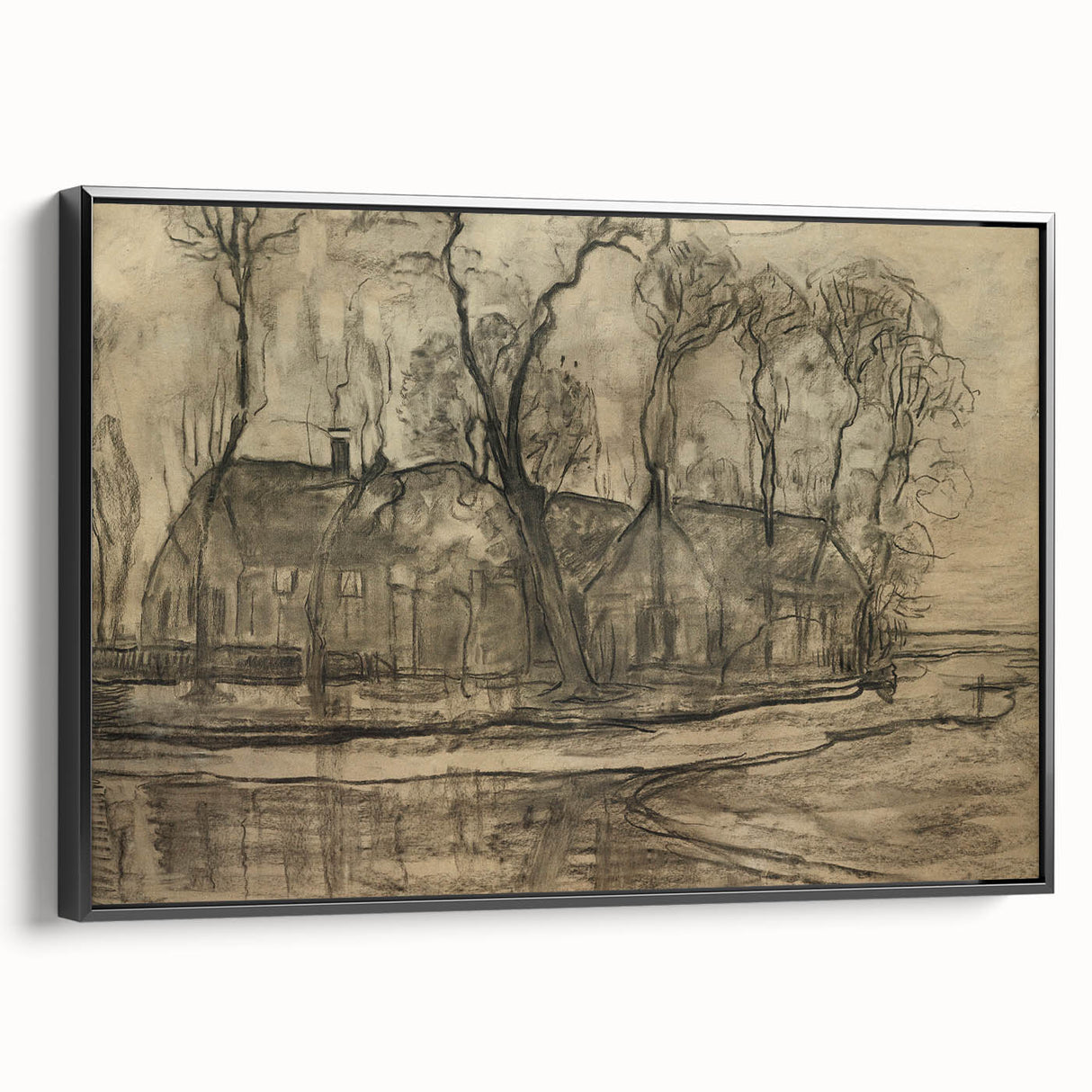 Modern Farm Landscape - Contemporary Minimalist Wall Art