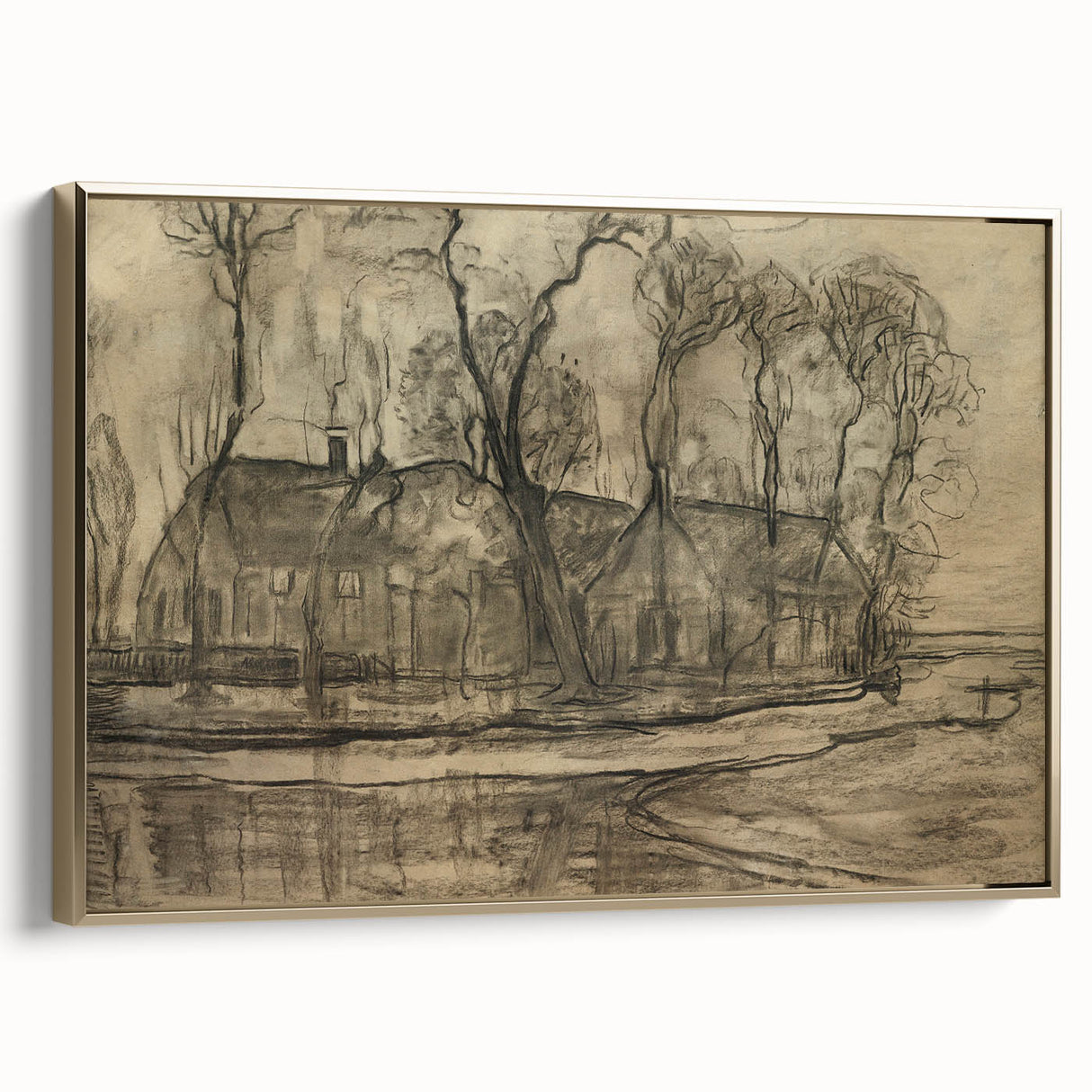 Modern Farm Landscape - Contemporary Minimalist Wall Art