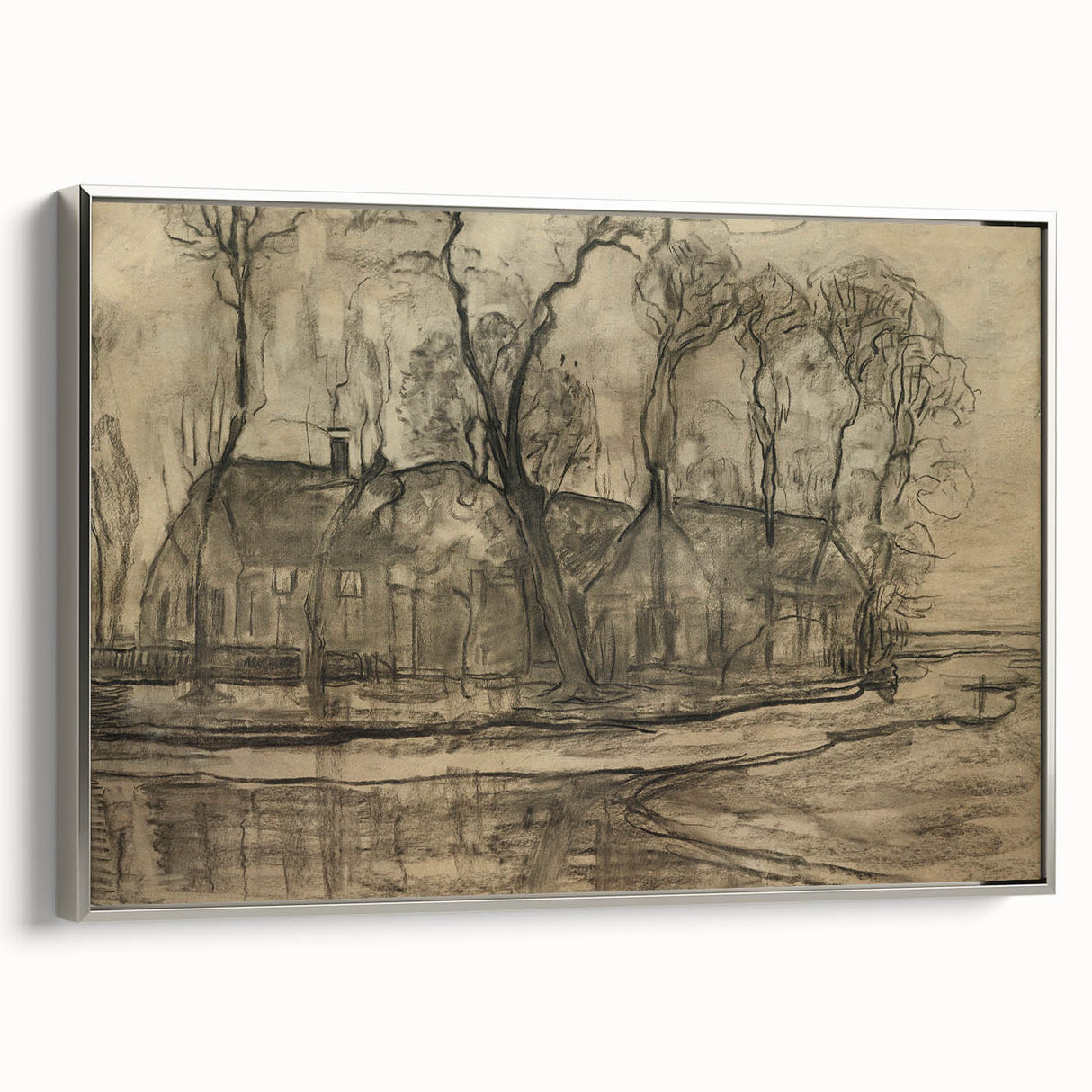 Modern Farm Landscape - Contemporary Minimalist Wall Art