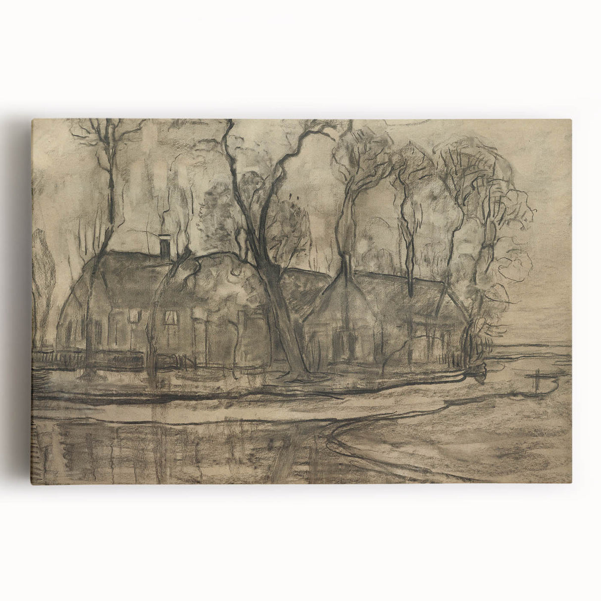 Modern Farm Landscape - Contemporary Minimalist Wall Art