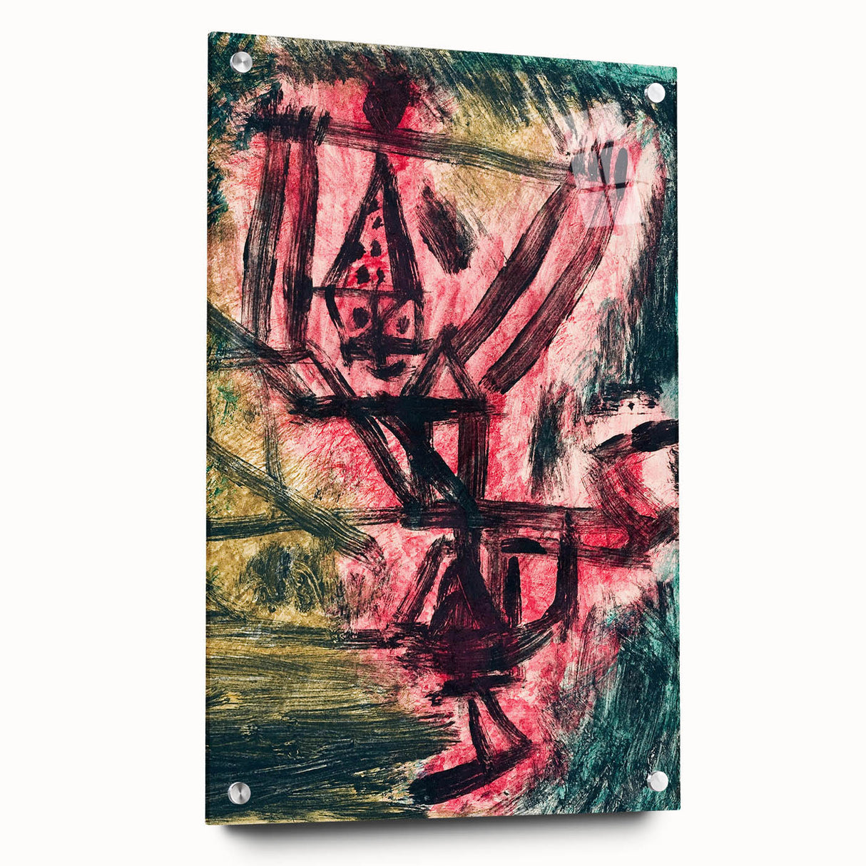 Modern Wall Art - Abstract Fire Clown in Vibrant Contemporary Style