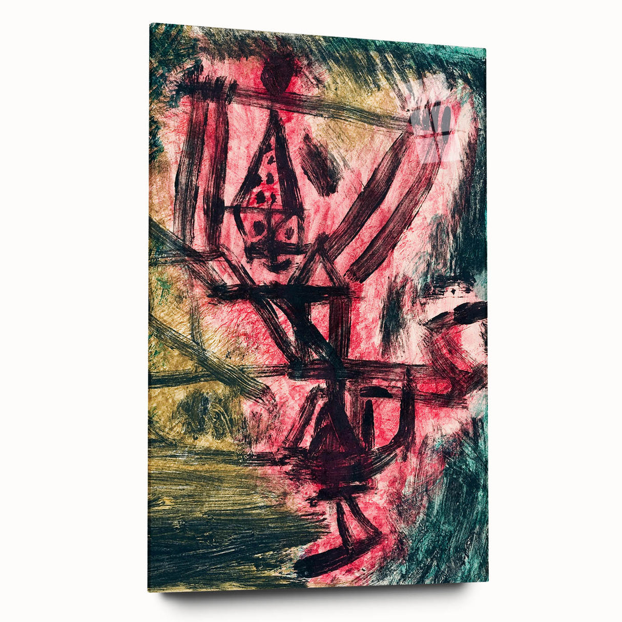 Modern Wall Art - Abstract Fire Clown in Vibrant Contemporary Style