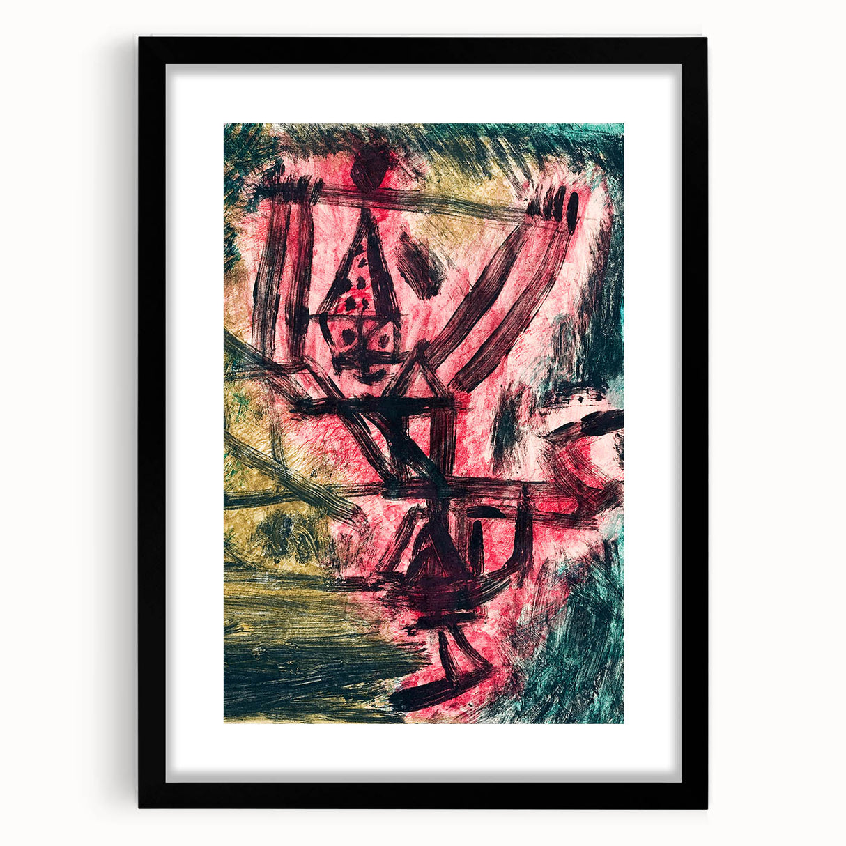 Modern Wall Art - Abstract Fire Clown in Vibrant Contemporary Style