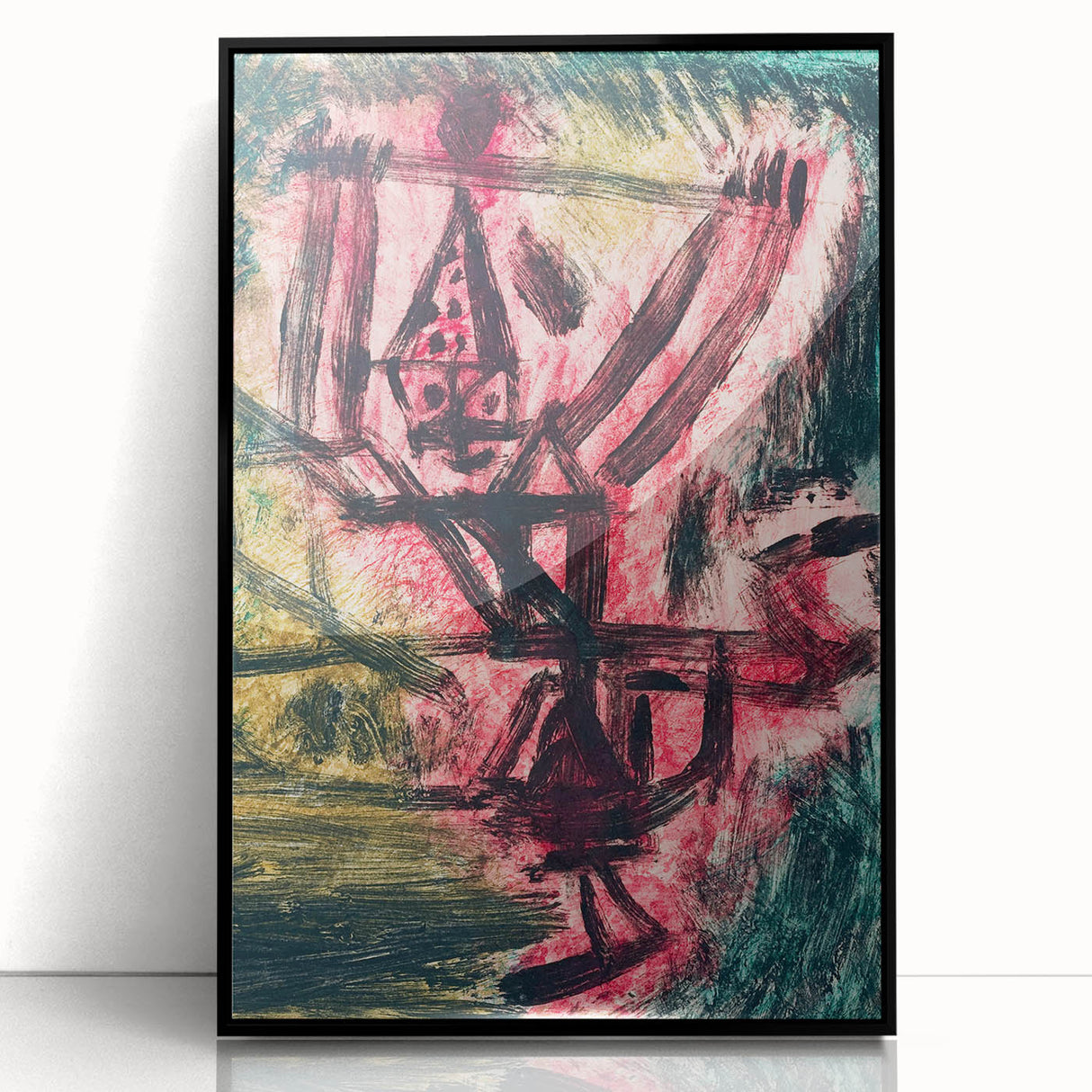 Modern Wall Art - Abstract Fire Clown in Vibrant Contemporary Style