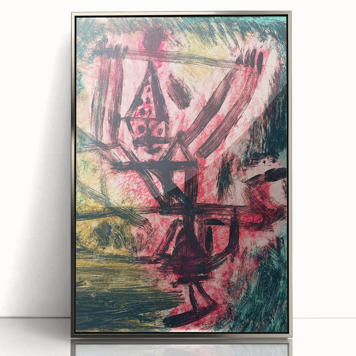 Modern Wall Art - Abstract Fire Clown in Vibrant Contemporary Style