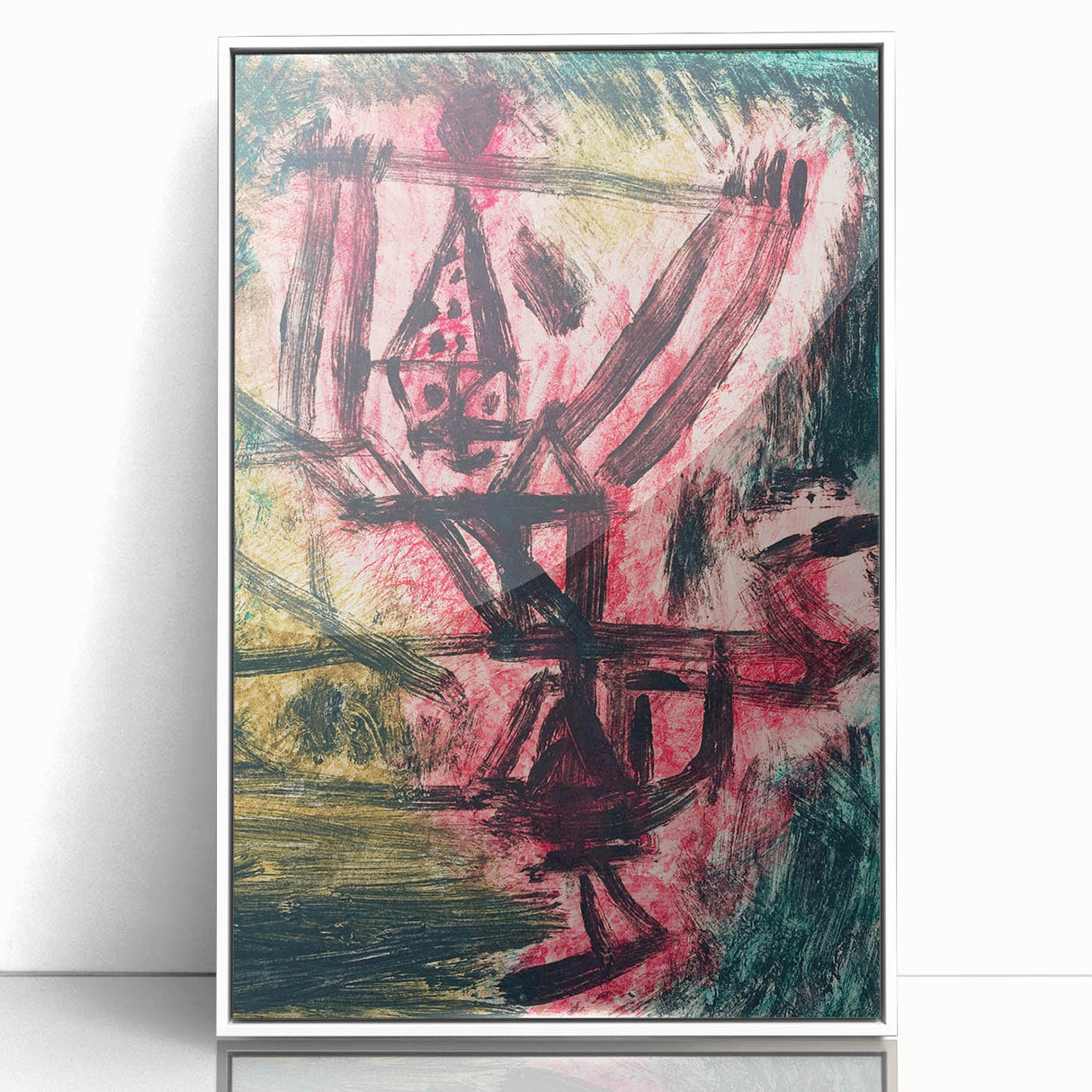 Modern Wall Art - Abstract Fire Clown in Vibrant Contemporary Style