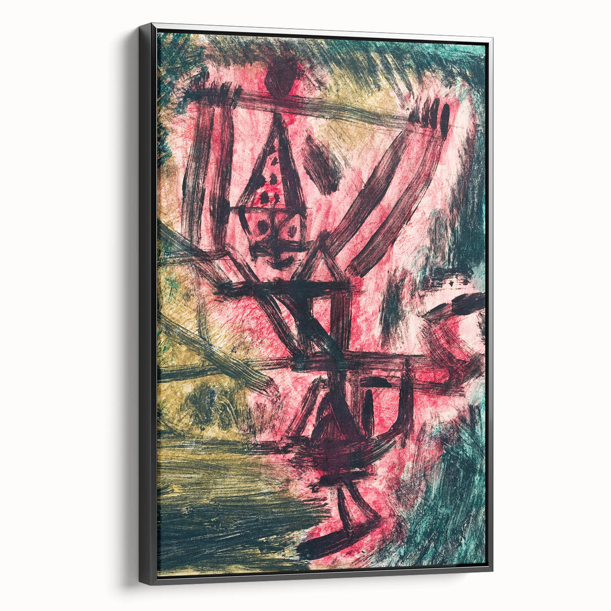 Modern Wall Art - Abstract Fire Clown in Vibrant Contemporary Style