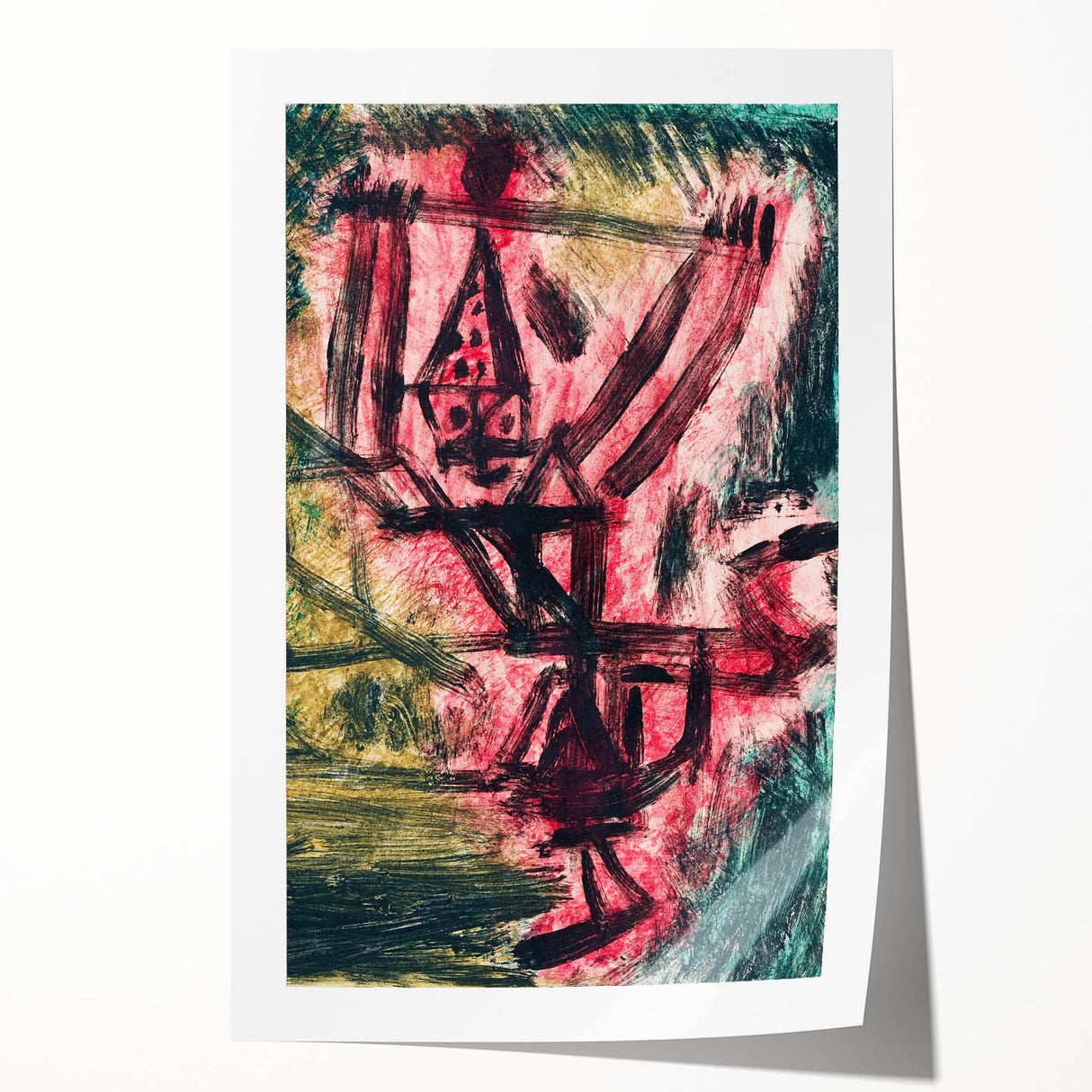 Modern Wall Art - Abstract Fire Clown in Vibrant Contemporary Style