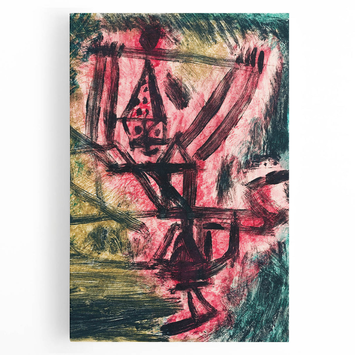 Modern Wall Art - Abstract Fire Clown in Vibrant Contemporary Style