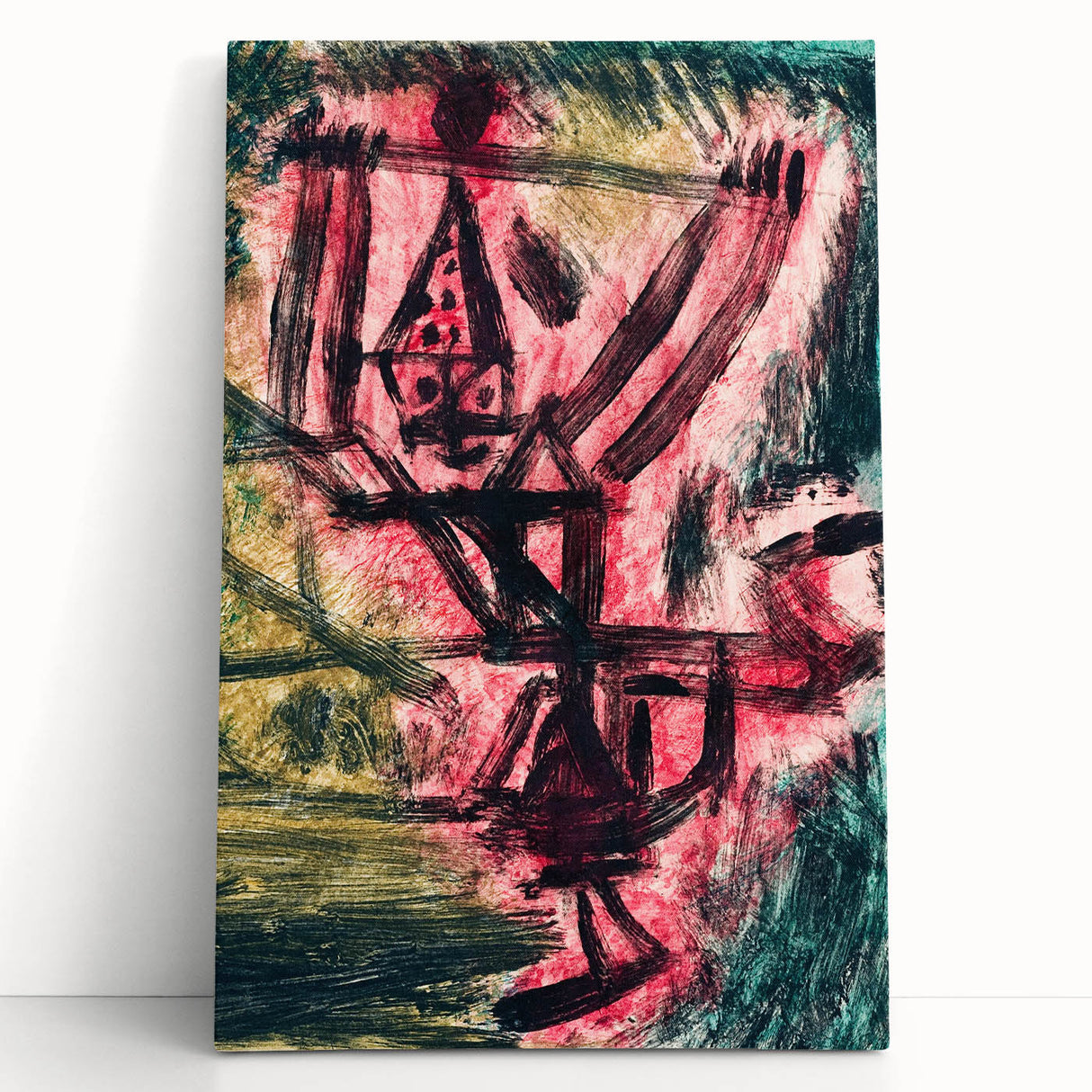 Modern Wall Art - Abstract Fire Clown in Vibrant Contemporary Style