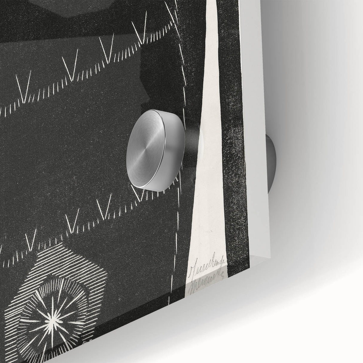 Modern Wall Art - Black and White Abstract Ara Design in Minimalist Style