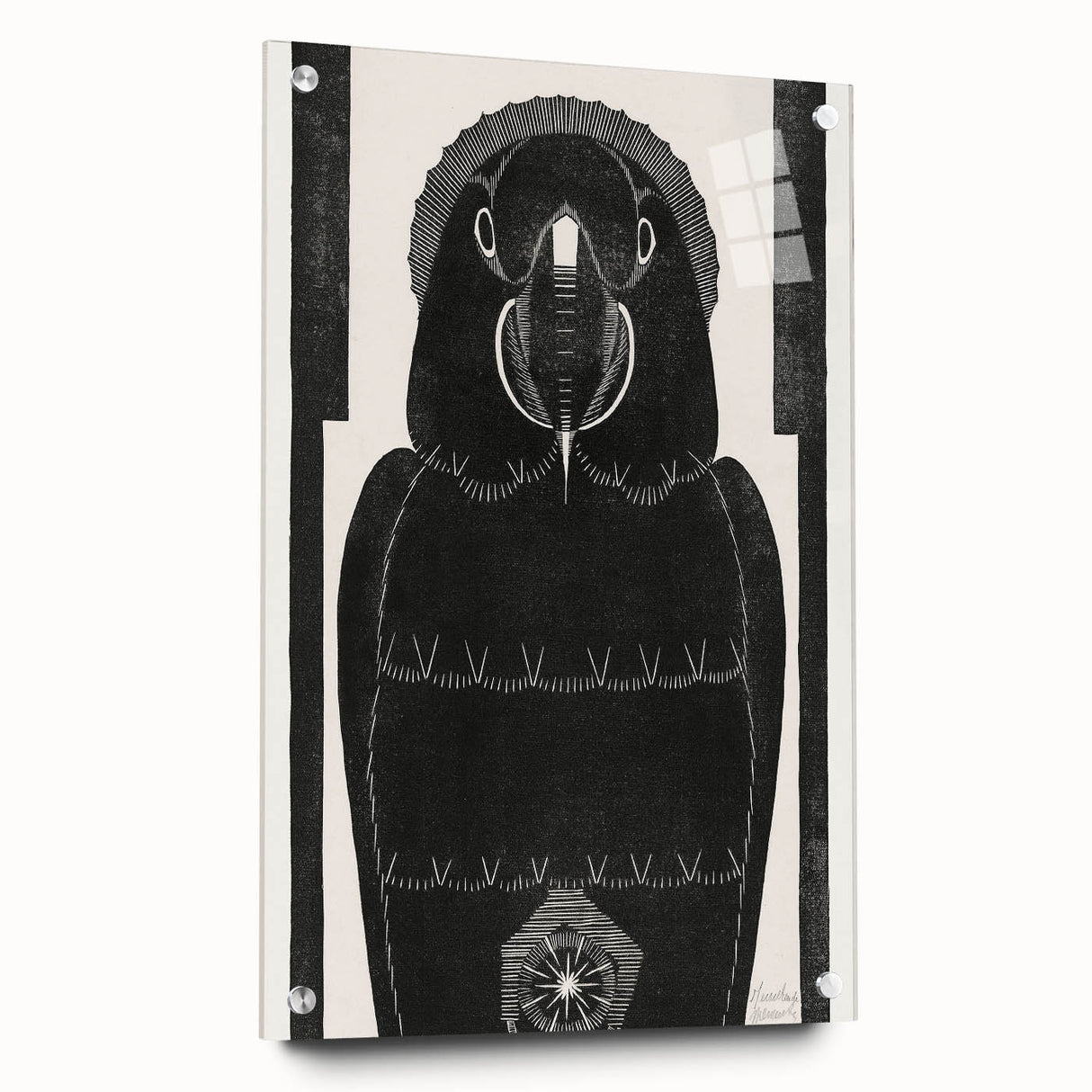 Modern Wall Art - Black and White Abstract Ara Design in Minimalist Style