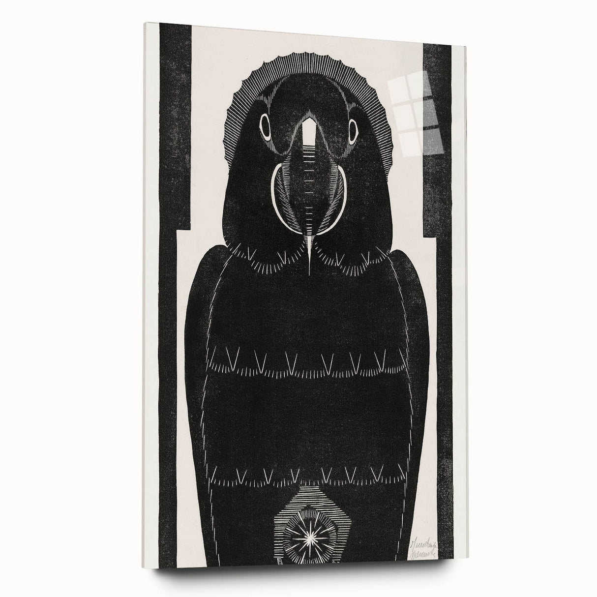 Modern Wall Art - Black and White Abstract Ara Design in Minimalist Style