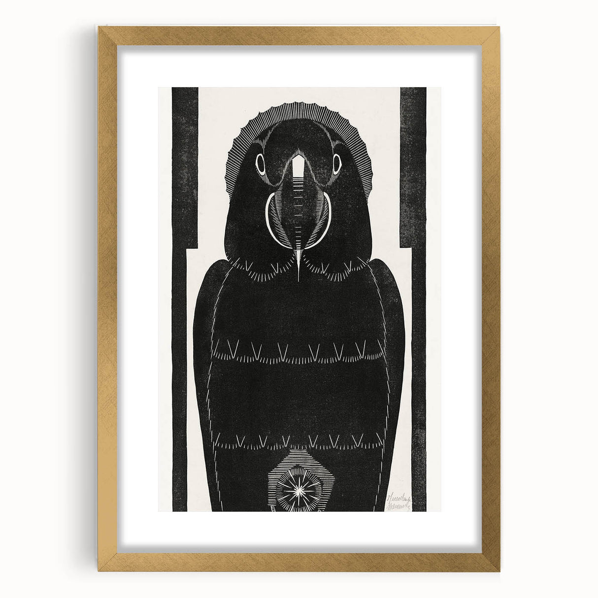 Modern Wall Art - Black and White Abstract Ara Design in Minimalist Style