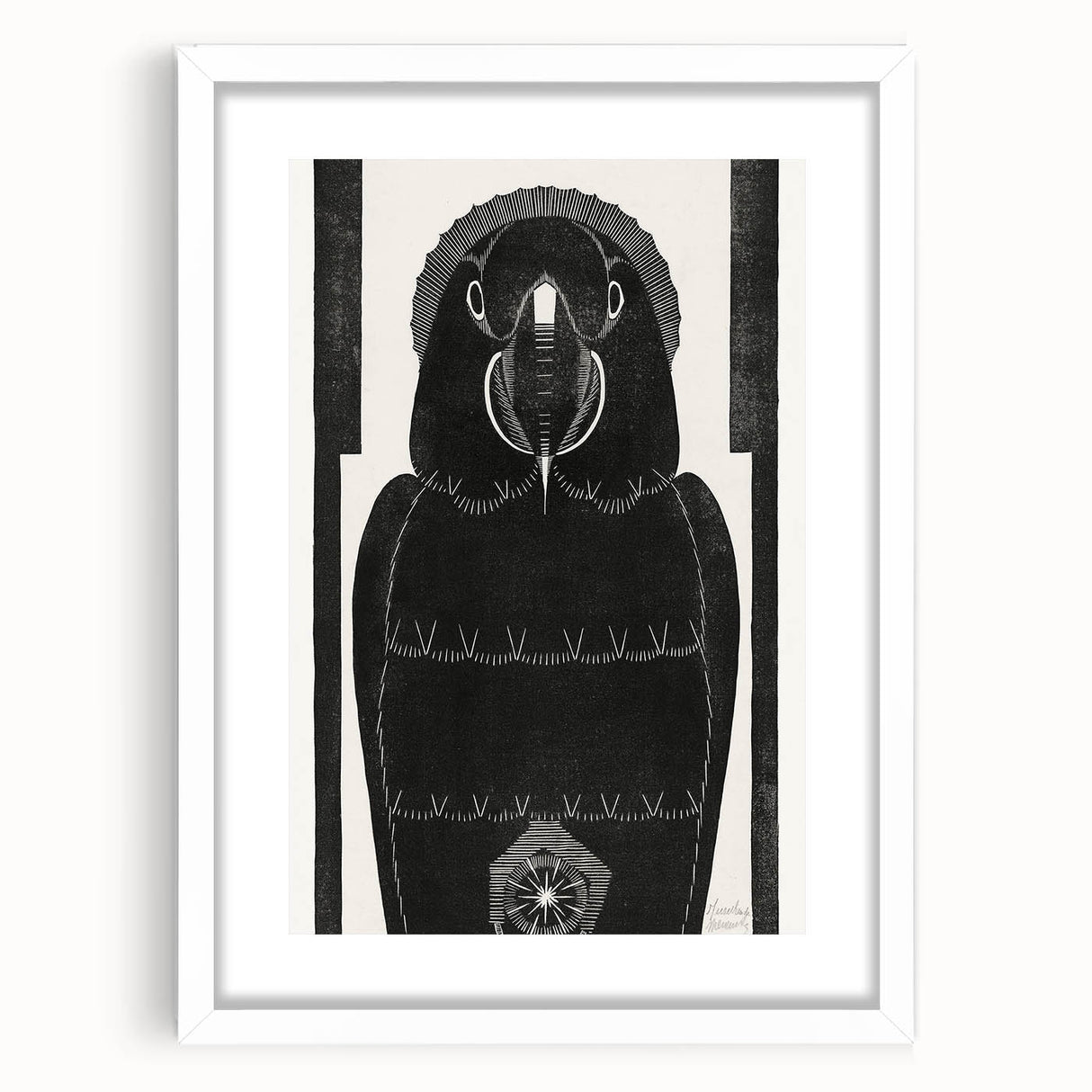 Modern Wall Art - Black and White Abstract Ara Design in Minimalist Style