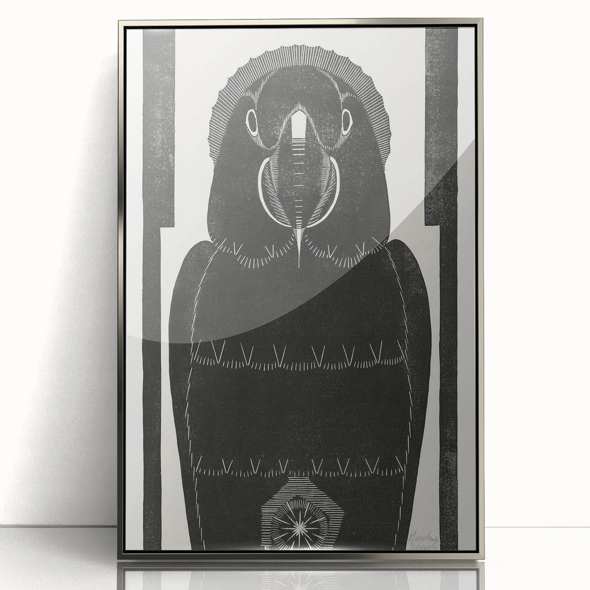 Modern Wall Art - Black and White Abstract Ara Design in Minimalist Style