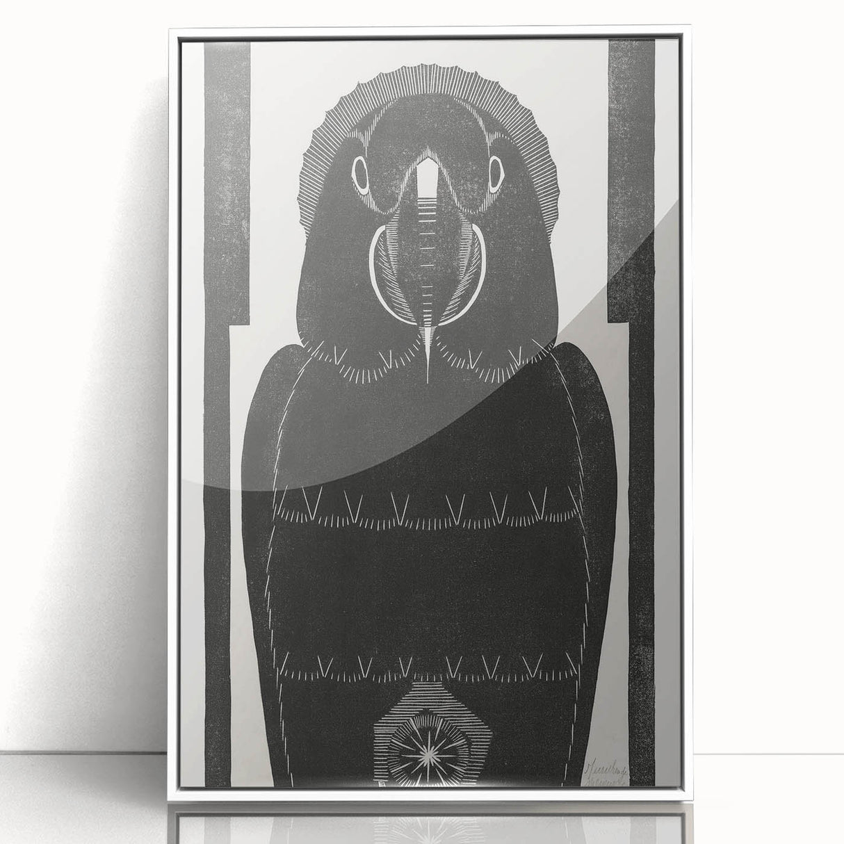 Modern Wall Art - Black and White Abstract Ara Design in Minimalist Style