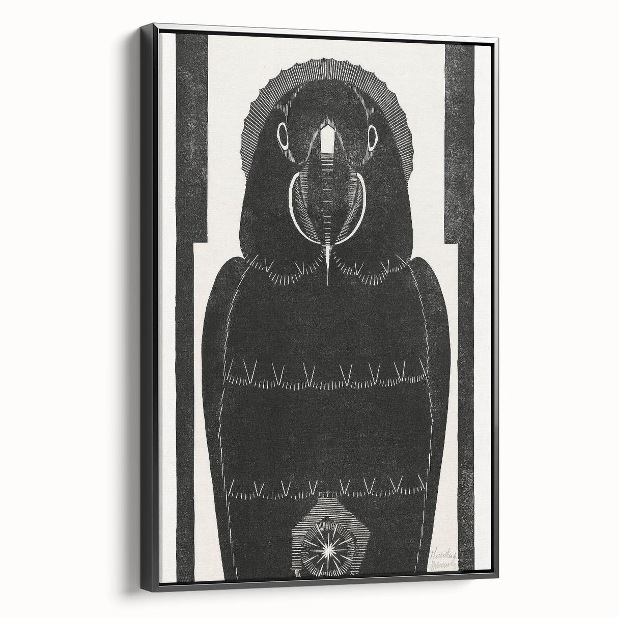 Modern Wall Art - Black and White Abstract Ara Design in Minimalist Style