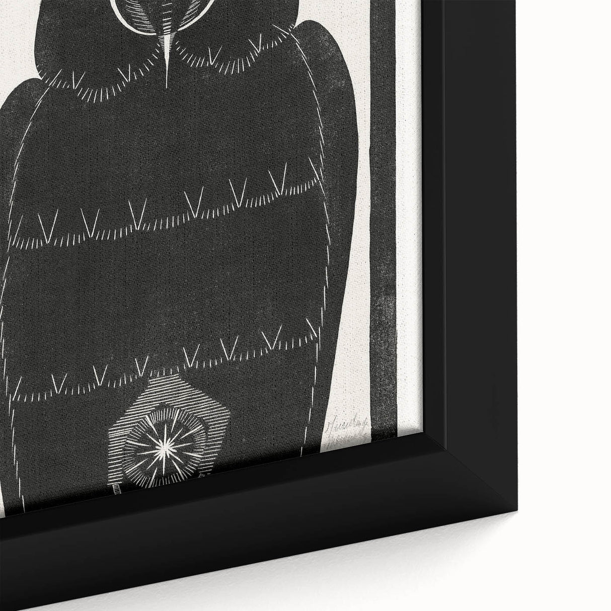 Modern Wall Art - Black and White Abstract Ara Design in Minimalist Style