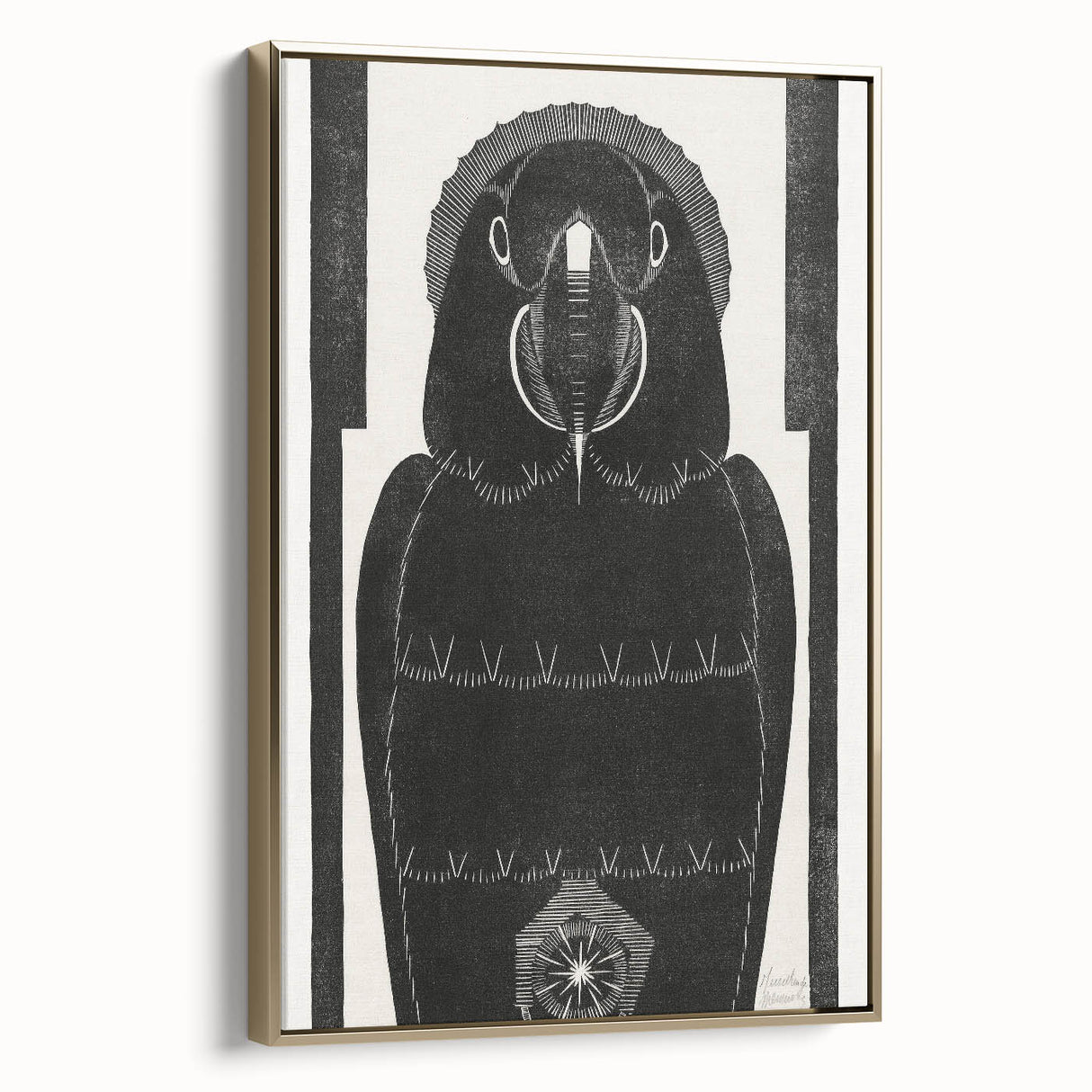 Modern Wall Art - Black and White Abstract Ara Design in Minimalist Style