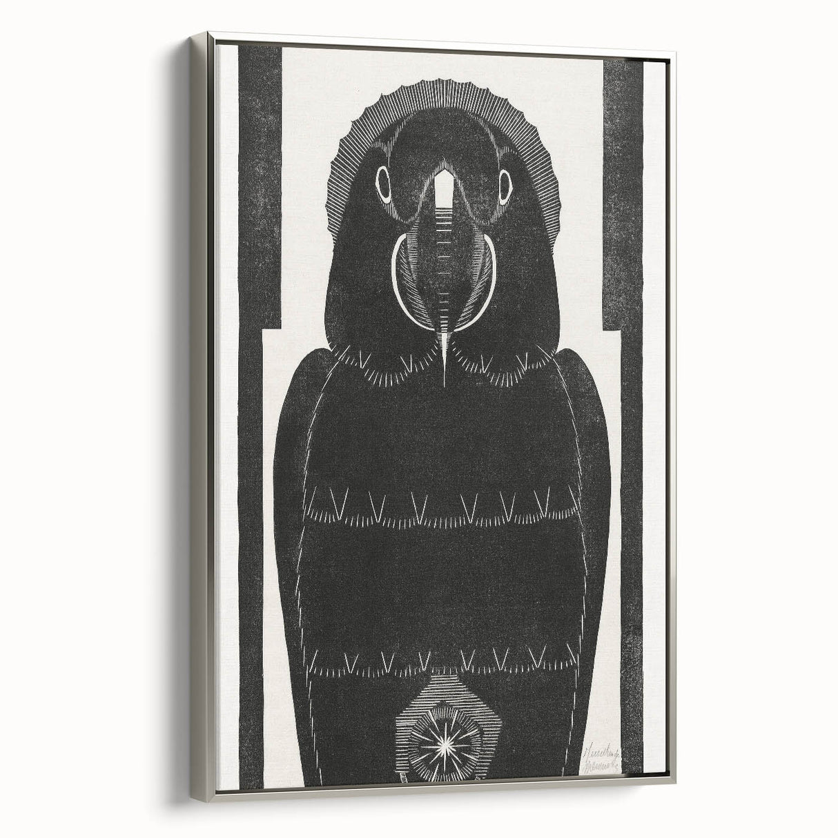 Modern Wall Art - Black and White Abstract Ara Design in Minimalist Style