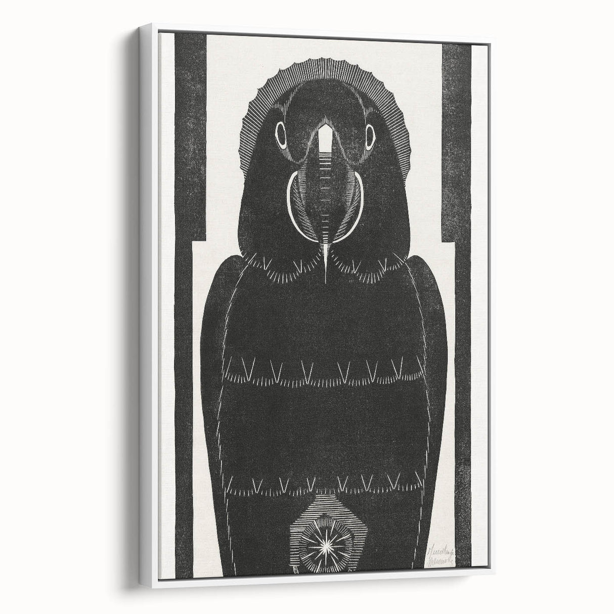 Modern Wall Art - Black and White Abstract Ara Design in Minimalist Style