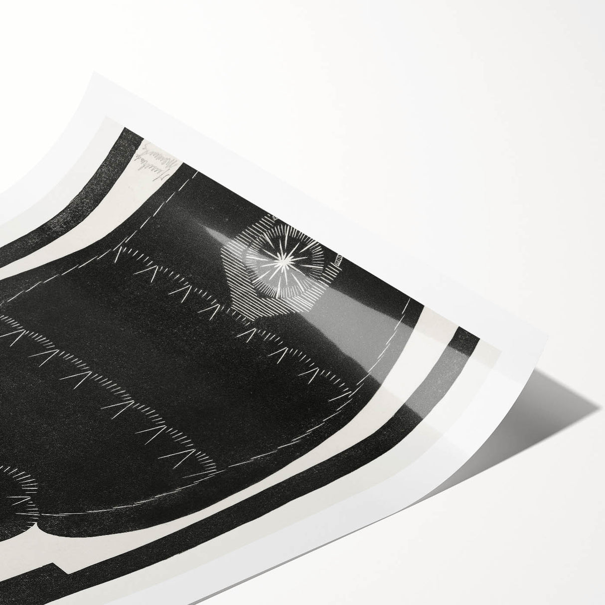 Modern Wall Art - Black and White Abstract Ara Design in Minimalist Style