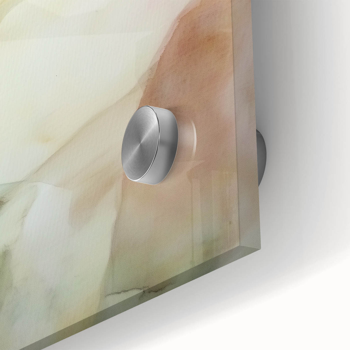 Abstract figurative acrylic artwork displayed on glass, showcasing vibrant colors and intricate details, perfect for modern home decor and artistic expression.