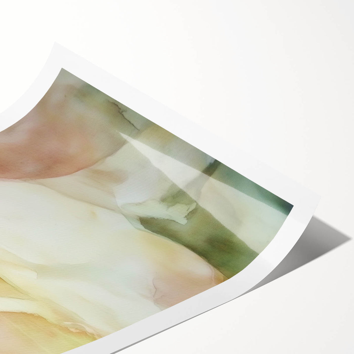 Abstract figurative rolled print showcasing vibrant colors and dynamic shapes, elegantly packaged in a protective cardboard tube, ideal for modern decor.